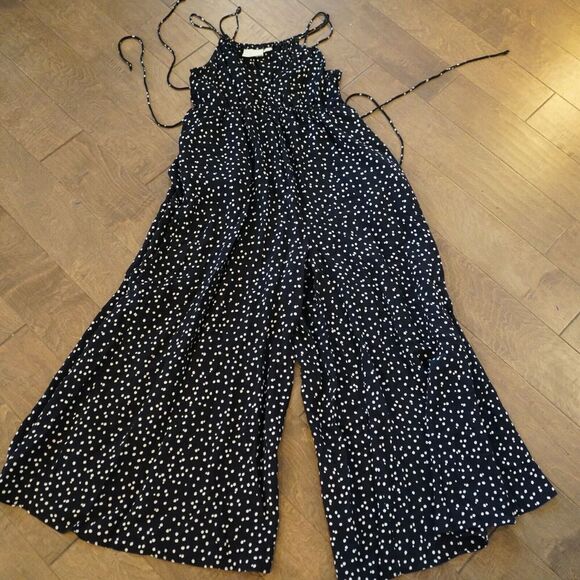 Anthropologie Maeve Finley Polka Dot Super Wide Leg Jumpsuit Sleeveless Size 2 - Picture 2 of 7